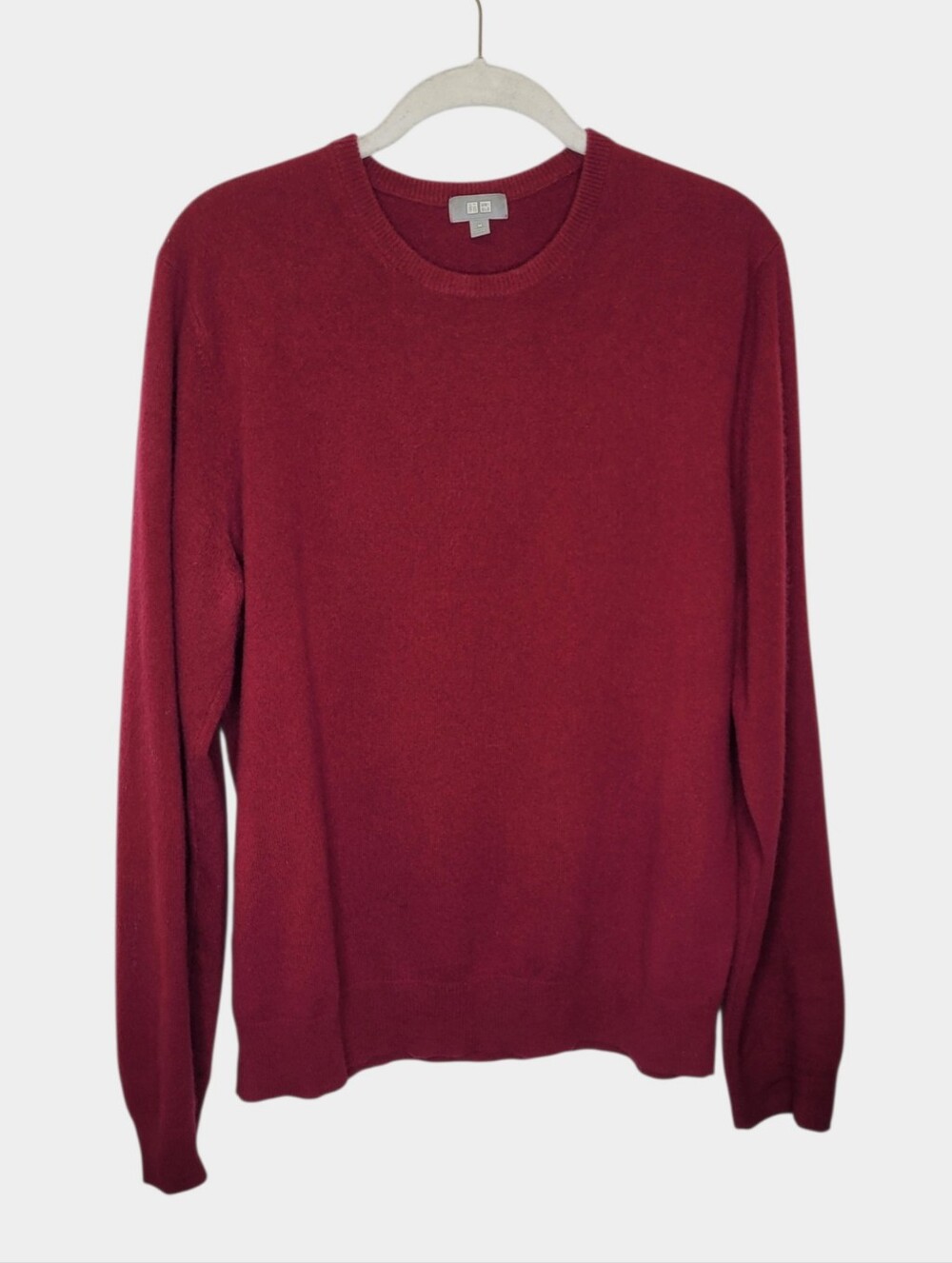 Uniqlo Mens Cashmere Crewneck Sweater M Maroon Burgundy